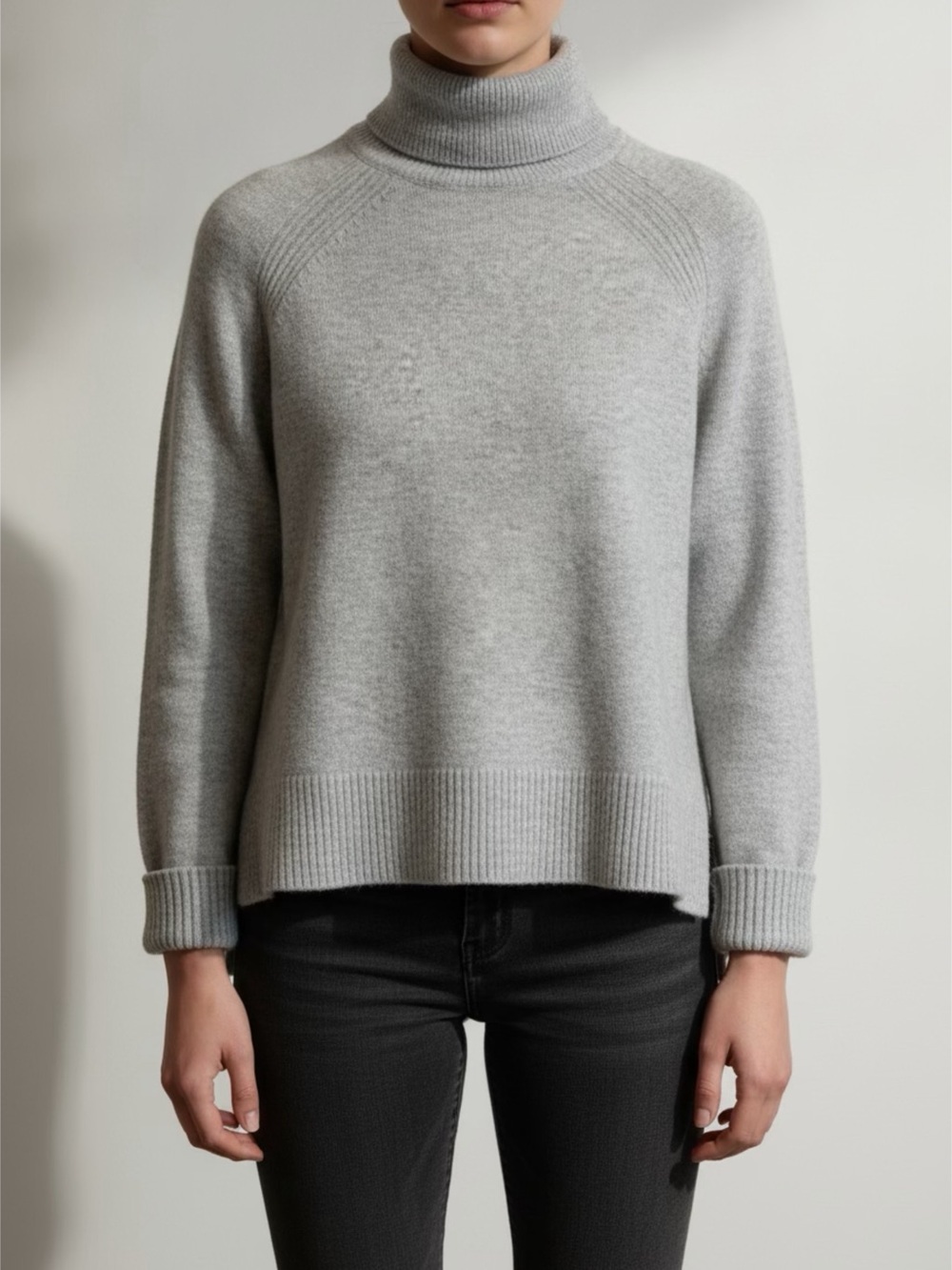 J.crew Women’s Sz M turtleneck sweater alpaca & wool blend gray